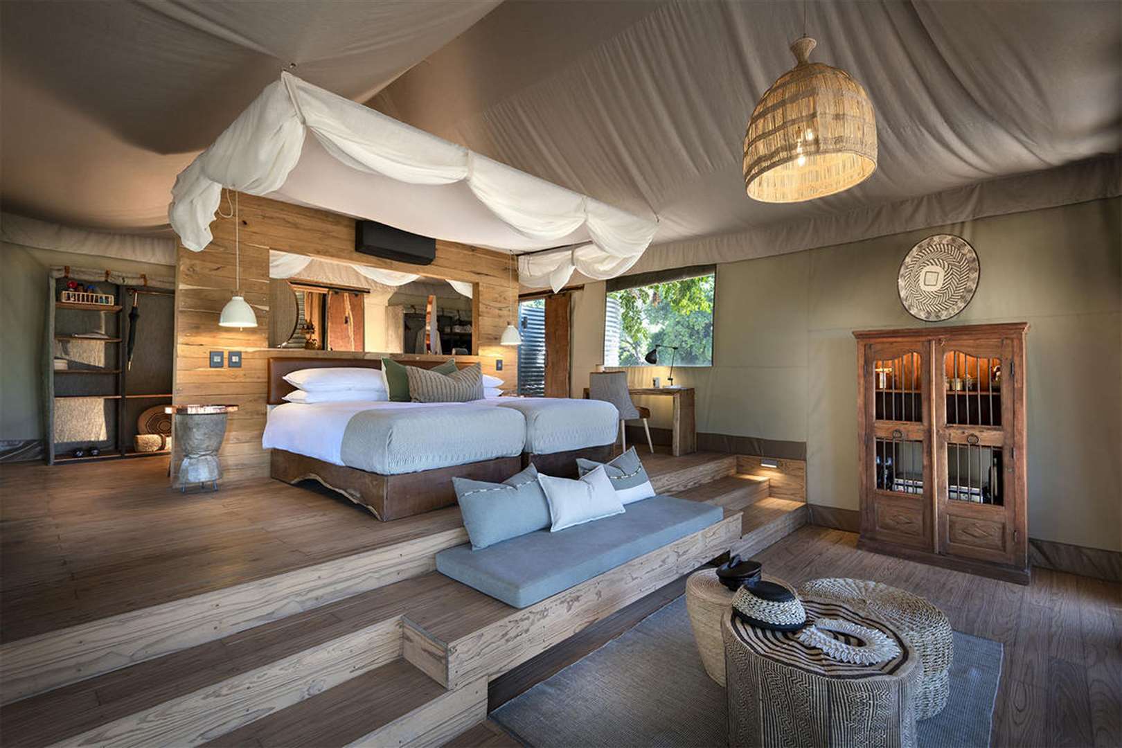 One of the sumptuous tents in the new Nyamatusi camp. Picture: PA Photo/African Bush Camps