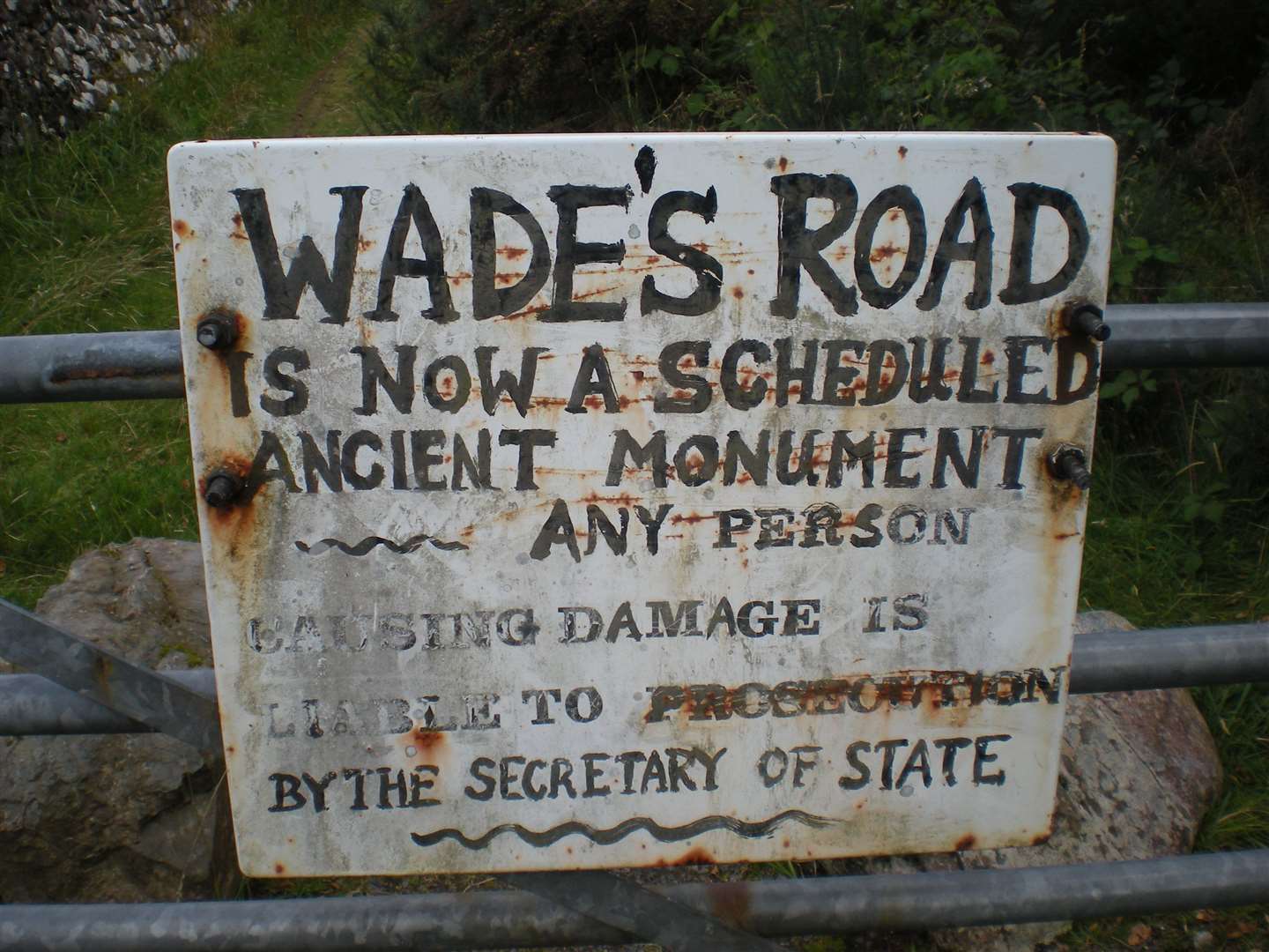 Scheduled monument sign at the FOrt Augustus end of the route.