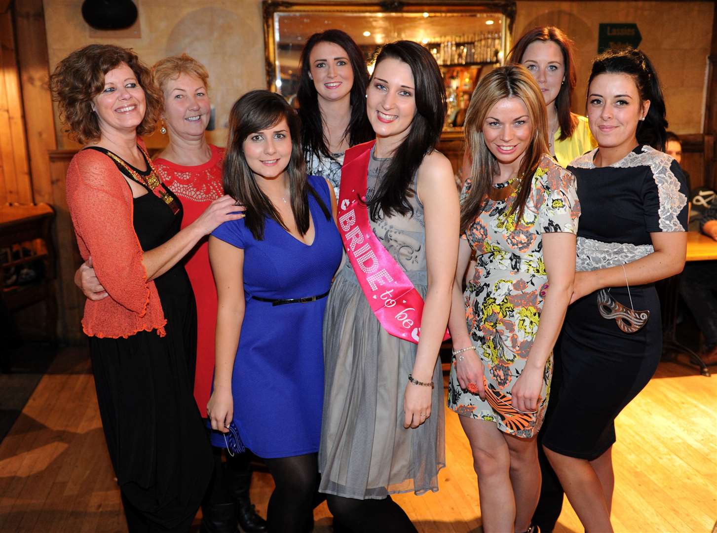 Cityseen , Laura MacKenzie (centre, sash) enjoys her hen night at Foxes . Picture: Gary Anthony.