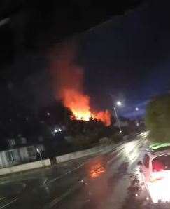 A social media picture of the Clachnaharry Nursing Home blaze during the night.