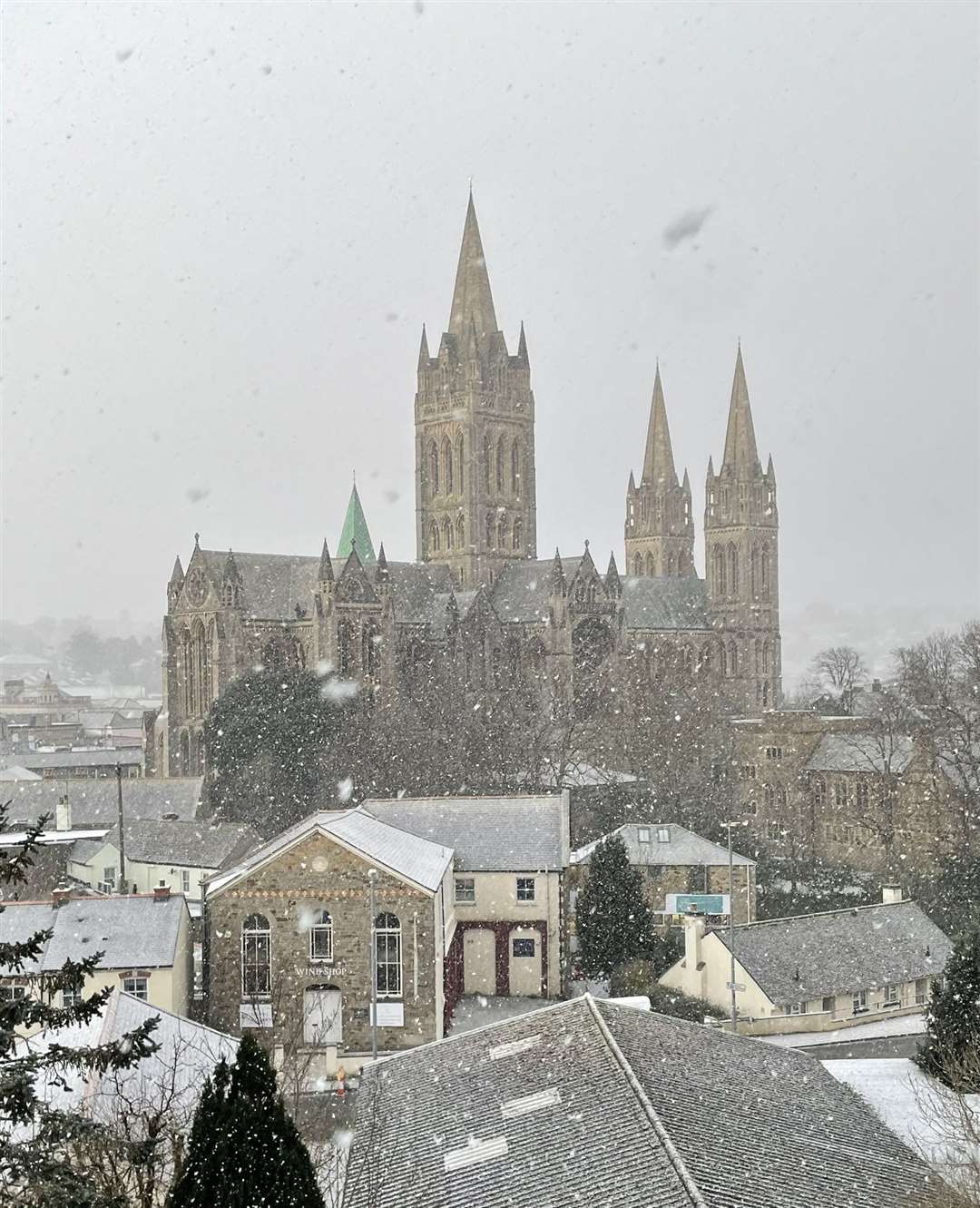 Truro, Cornwall, in the snow (Esme Page/Twitter/X/PA)