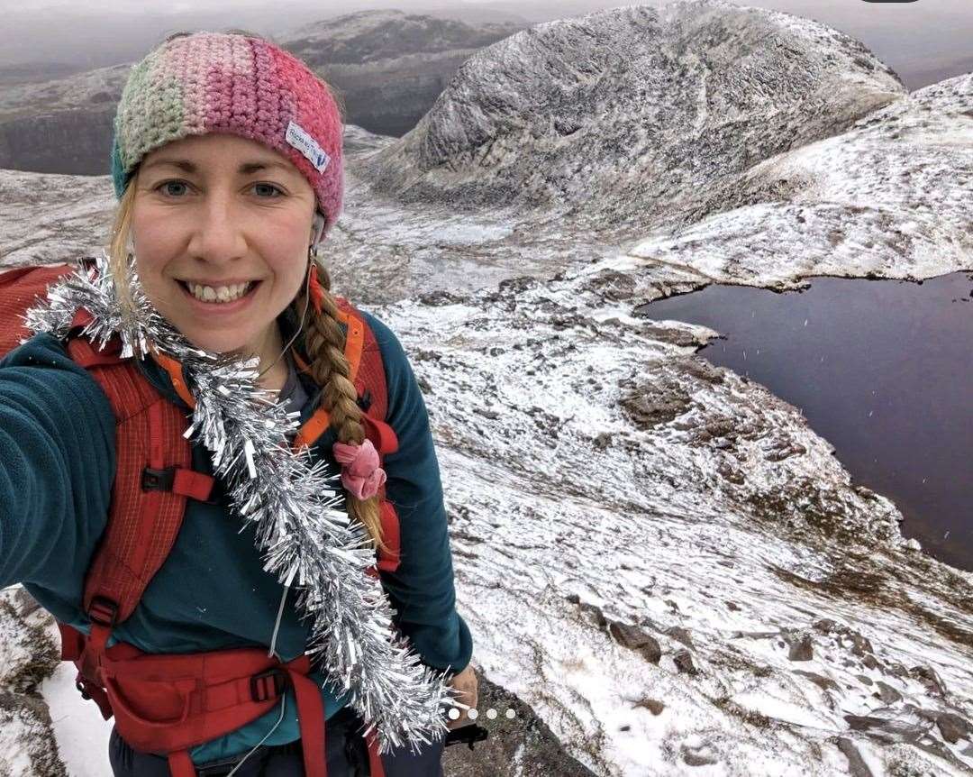 Anna completing a winter Munro. Picture: Anna Wells.