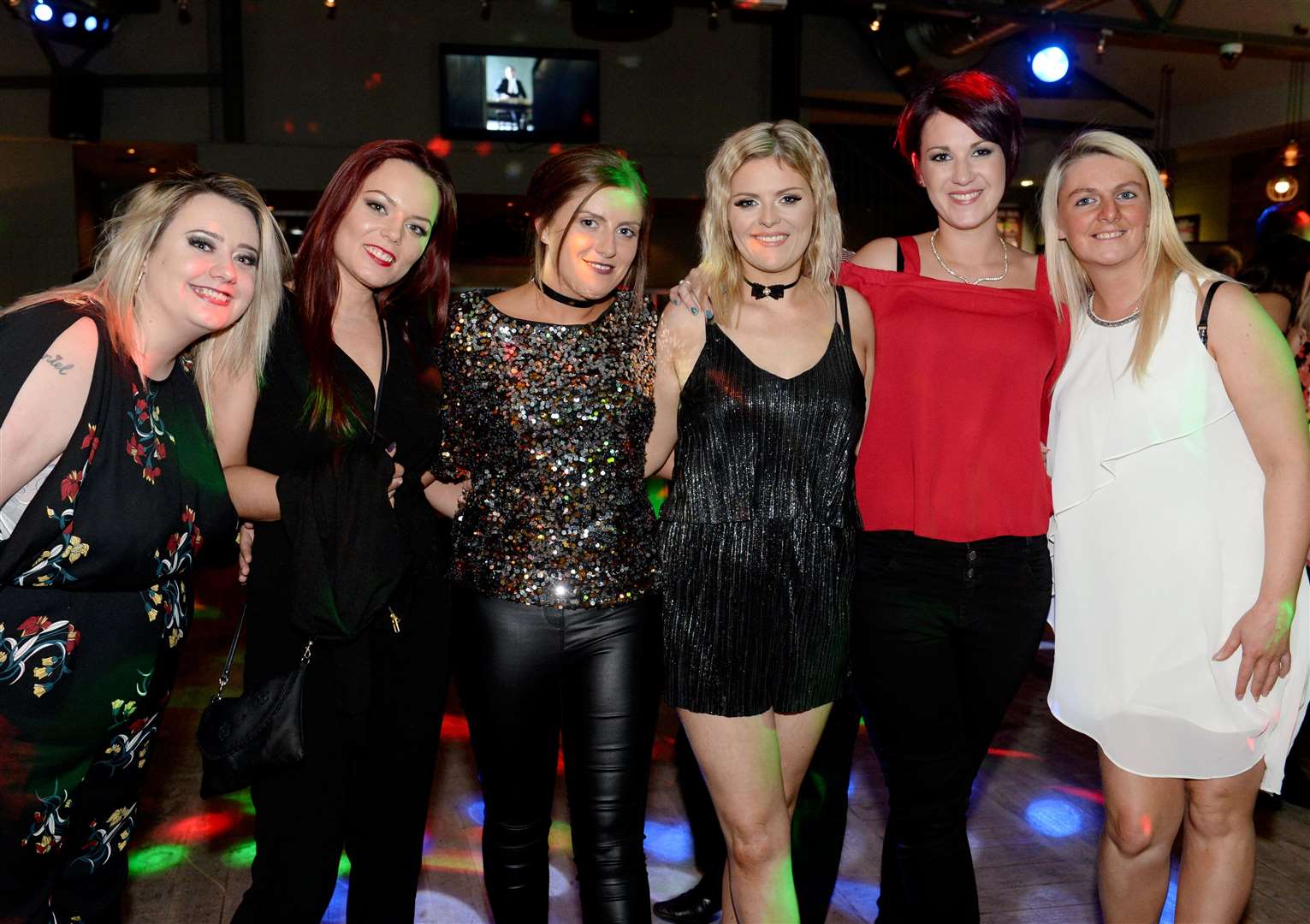 Jade Buchanan(3rd right) parties on her 28th birthday at Auctioneers.