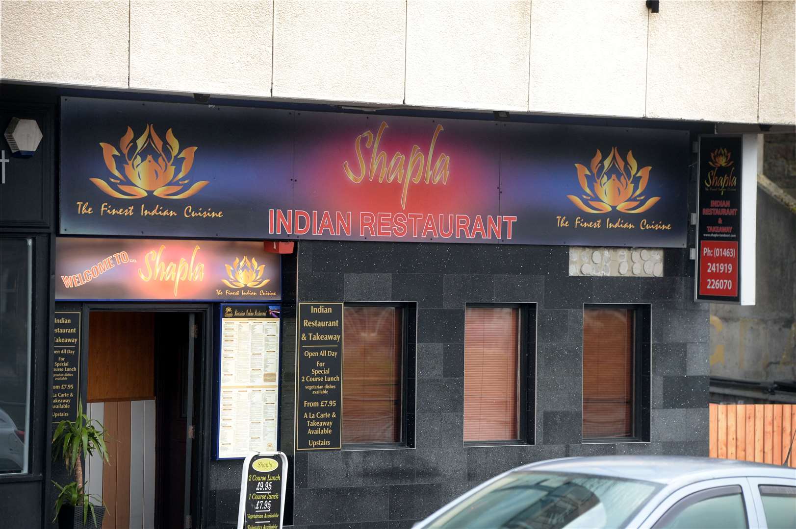A man attacked his father at the Shapla restaurant in Inverness.