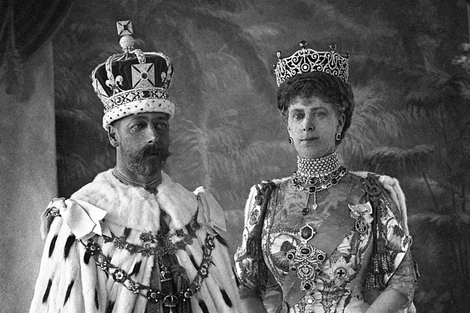 King George V and Queen Mary in their coronation robes in 1911 (PA)