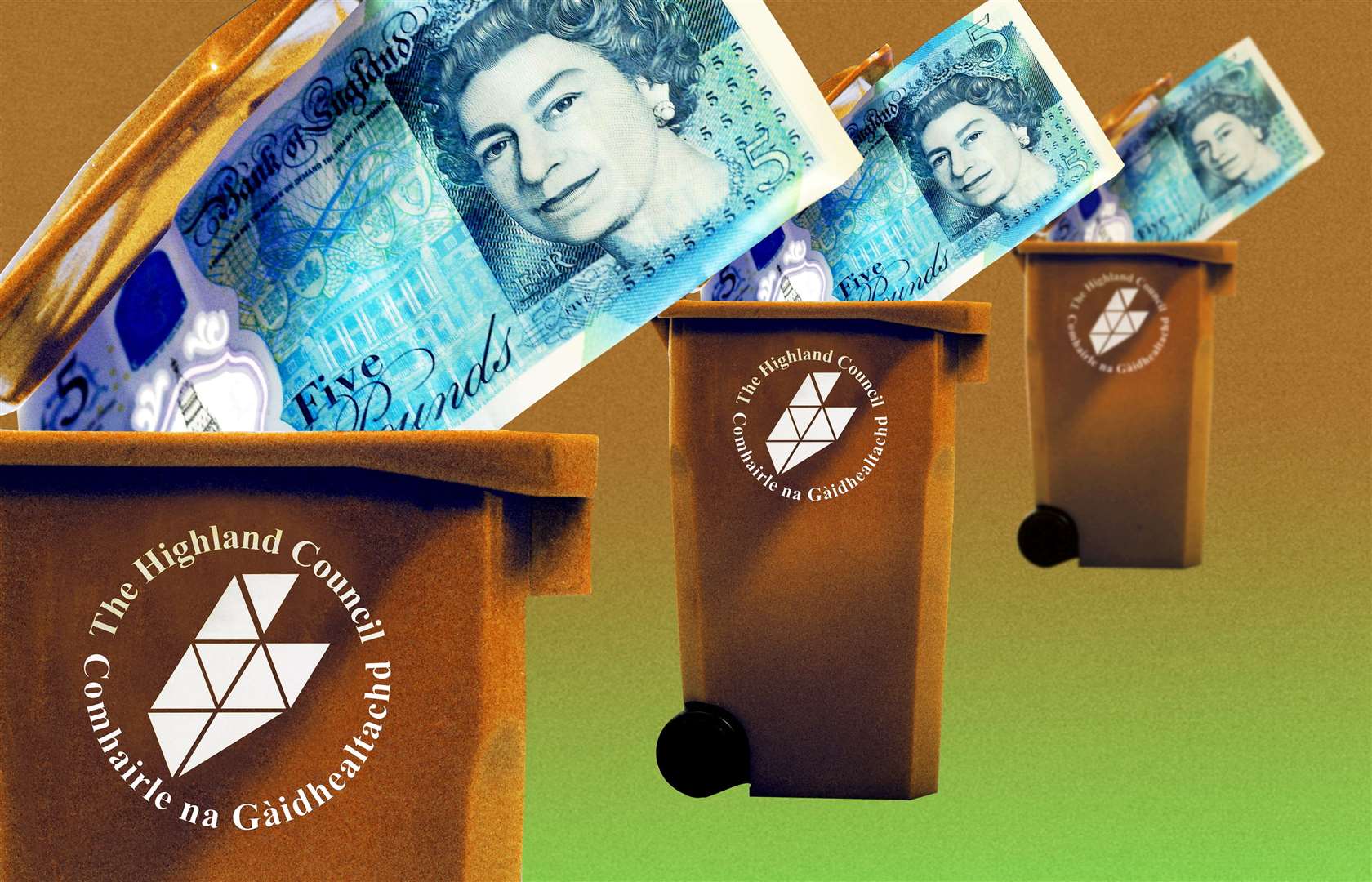 The brown bin collection fee will increase by £5.