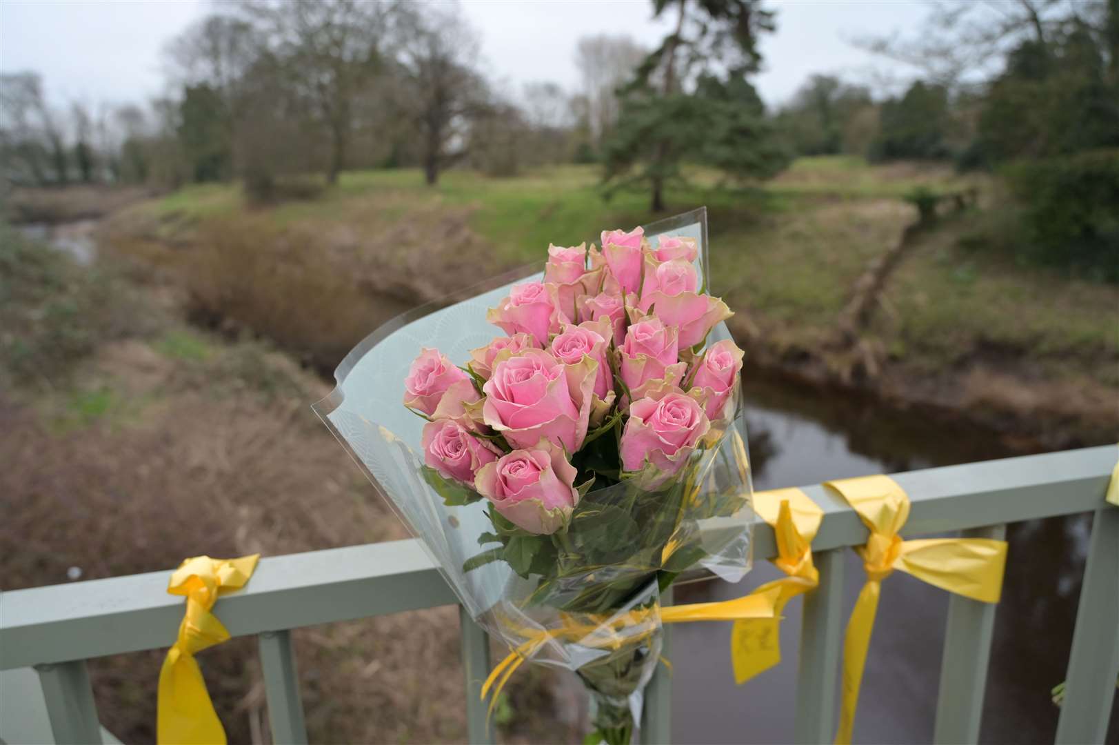 Flowers on a bridge over the River Wyre (Dave Nelson/PA Wire)