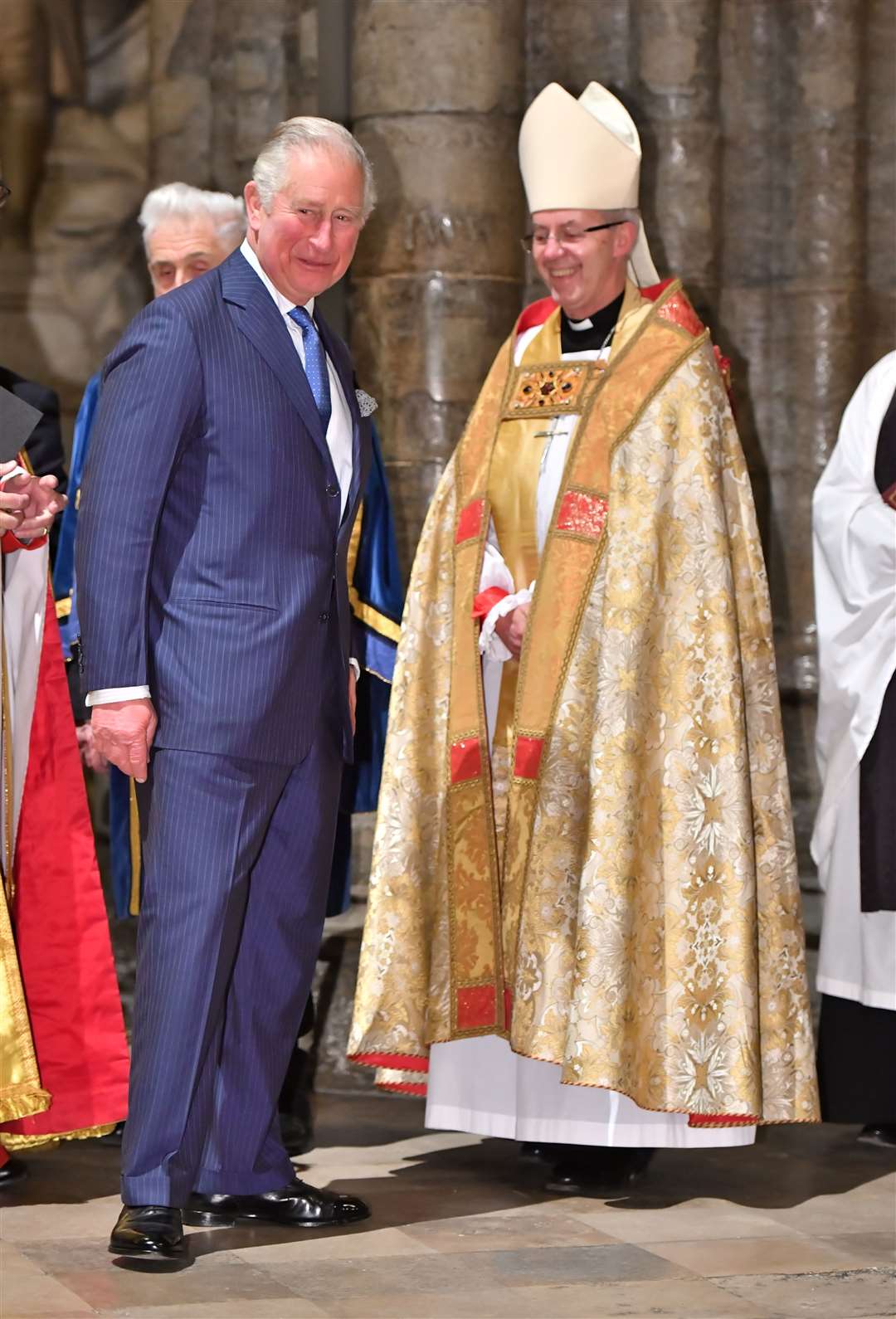 The King with the Archbishop of Canterbury Justin Welby at a service in Westminster Abbey (Dominic Lipinski/PA)