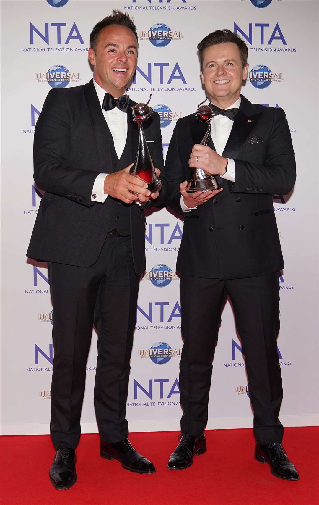 Ant McPartlin and Declan Donnelly winners of the TV Presenter award at the National Television Awards (Lucy North/PA)