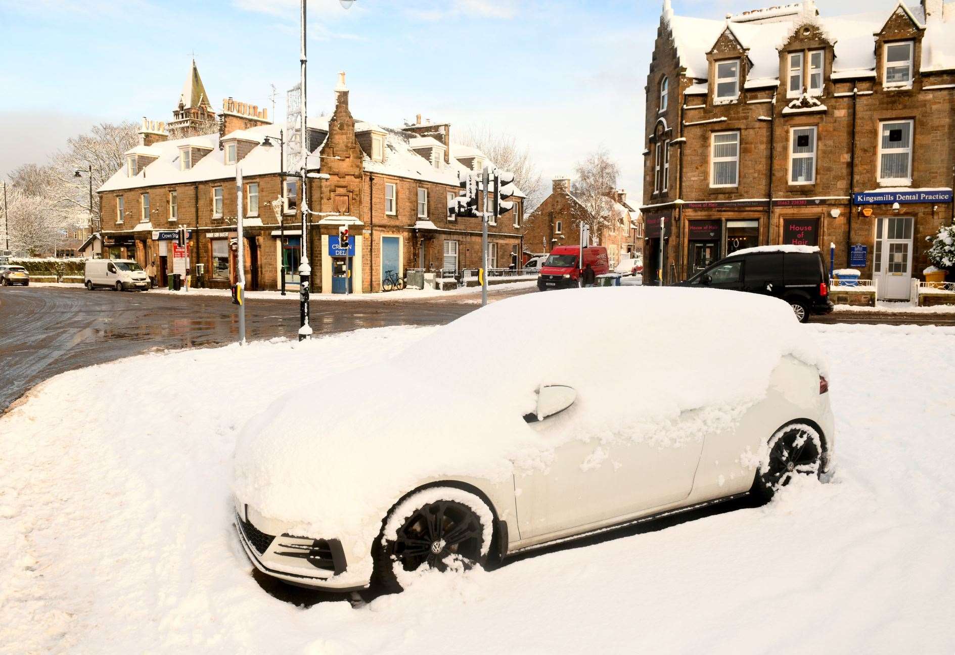 A car parked outside the Heathmount Hotel in Inverness. Picture: James Mackenzie.