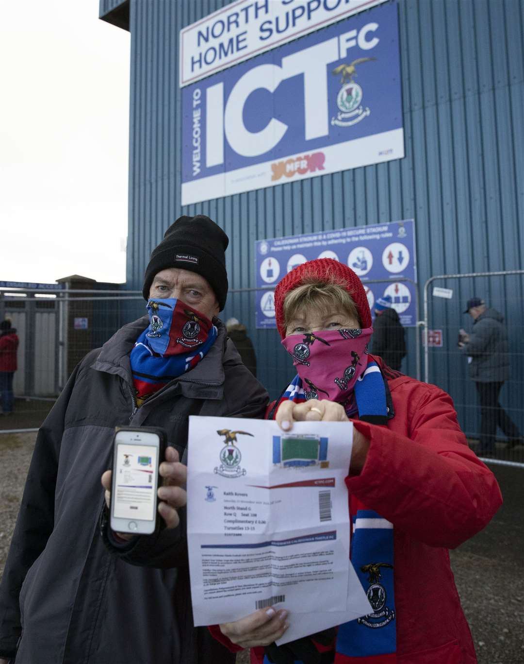 Picture - Ken Macpherson, Inverness. ICT supporters Bob and Kath Fraser were delighted to get tickets for game.