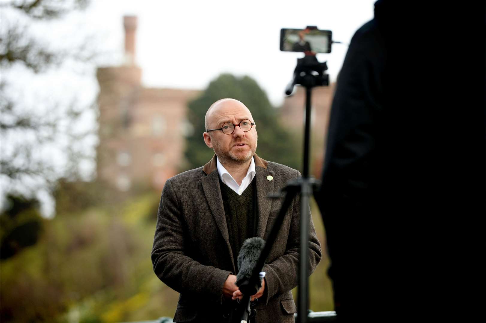 Patrick Harvie during a visit to Inverness.