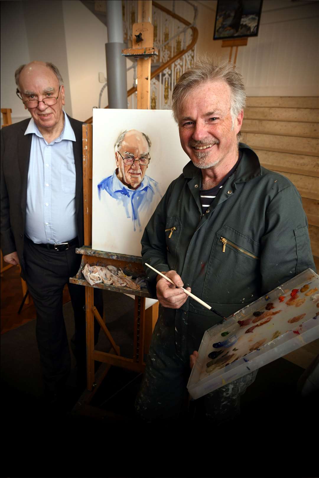 David Sutherland, subject of painting and Ian Whyte, artist. Picture: James Mackenzie.