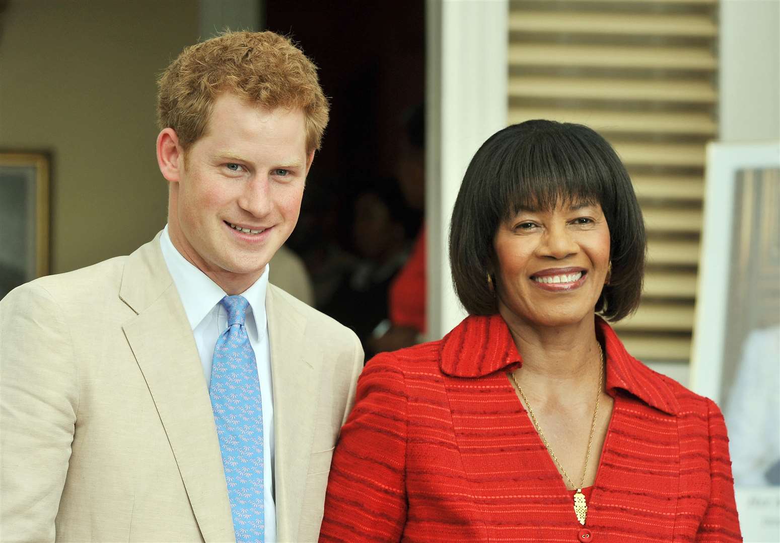 The Duke of Sussex with then PM of Jamaica Portia Simpson Miller in 2010 (John Stillwell/PA)