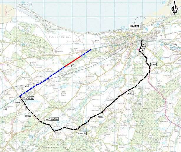 The location of the proposed closure (in red). Picture: Highland Council.