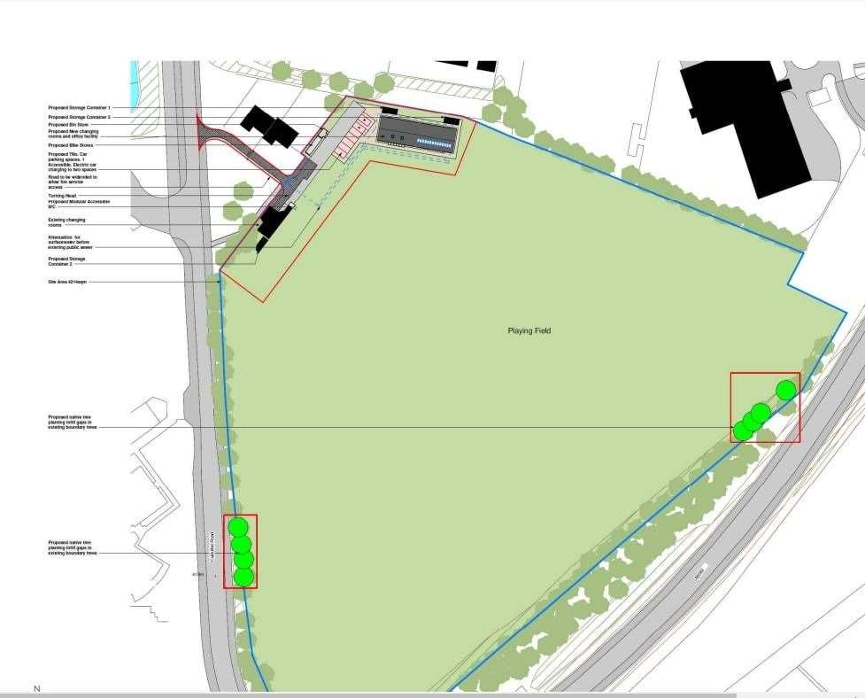 A map of the former Inverness Royal Academy playing fields showing the development proposal