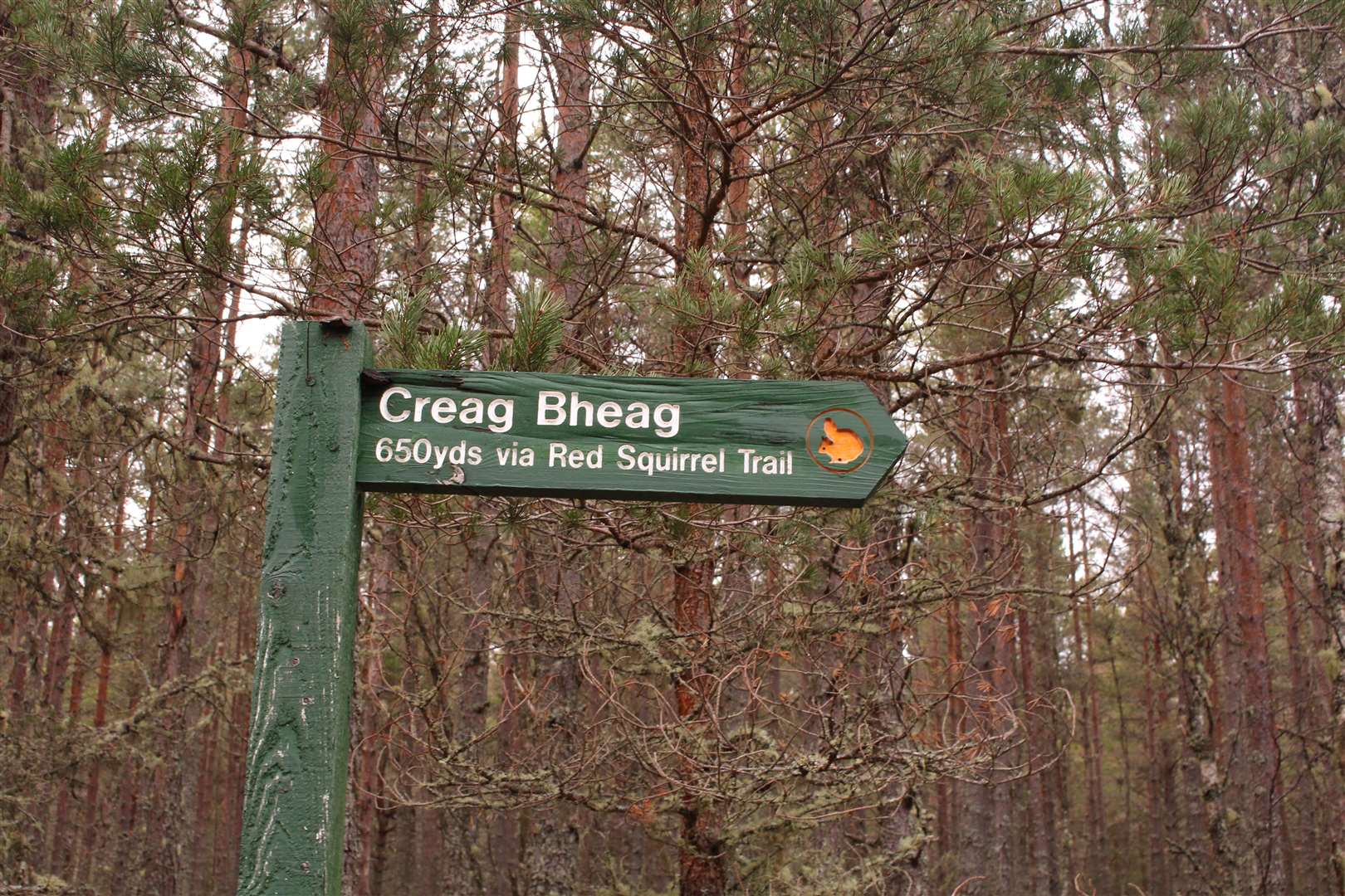 Sign back to Creag Bheag, the Gaelic name for the Fairy Hill.