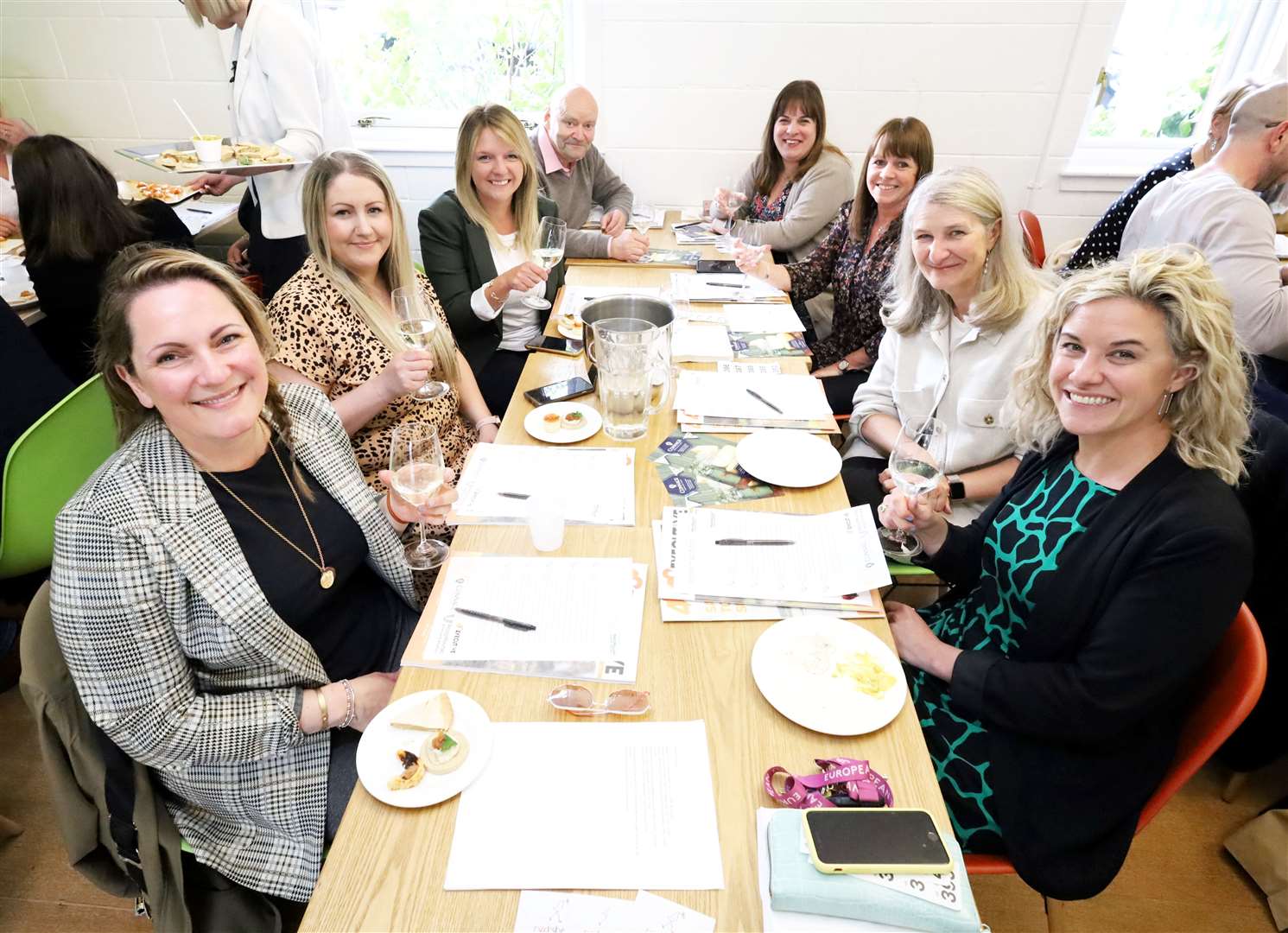 Cheese and wine night at the Inverness Botanic Garden Centre to raise money for Macmillan Cancer Support: Amanda Latham, Sarah Mackay, Cecilia Grigor, Neil Macphail, Vicky Webb, Laura Munro, Sharon Asher and Sarah Francis. Picture: James Mackenzie.
