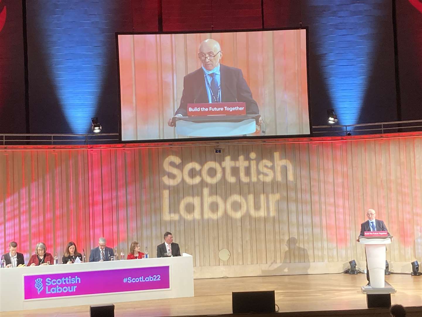 Jimmy Gray addresses the Scottish Labour Party conference.