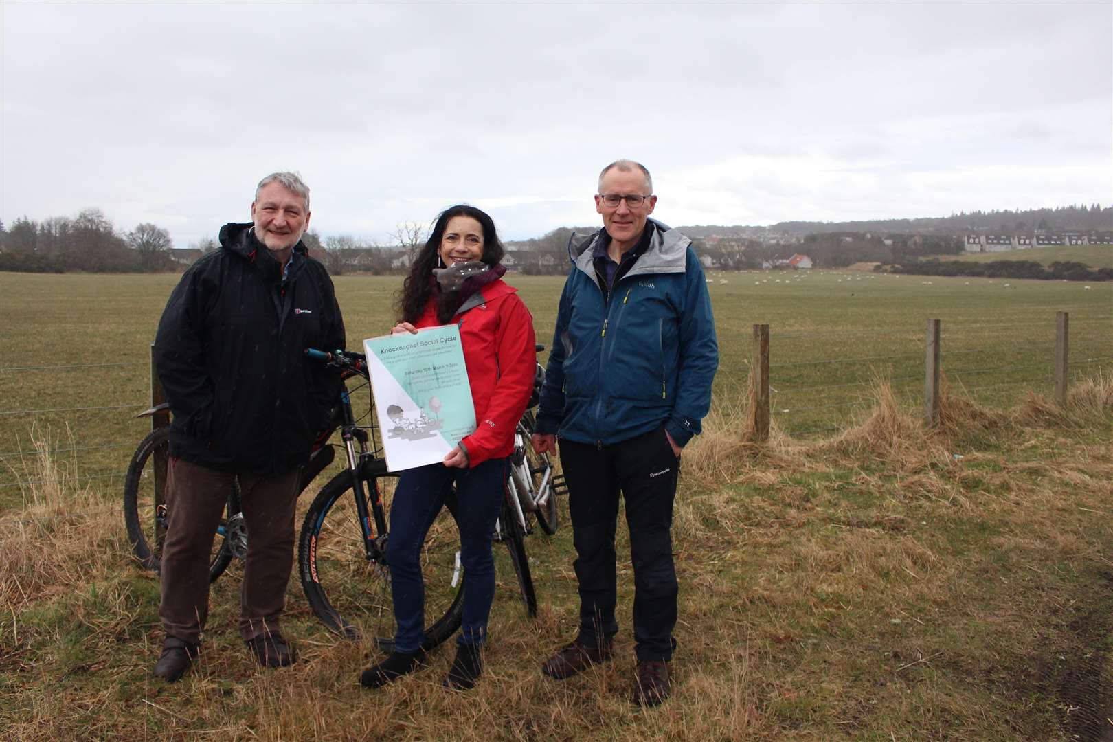 Knocknagael Ltd director Steve Rowan, chairwoman Maria de la Torre and director Ronald MacVicar at the Smiddy Field in Inverness. Picture: John Davidson