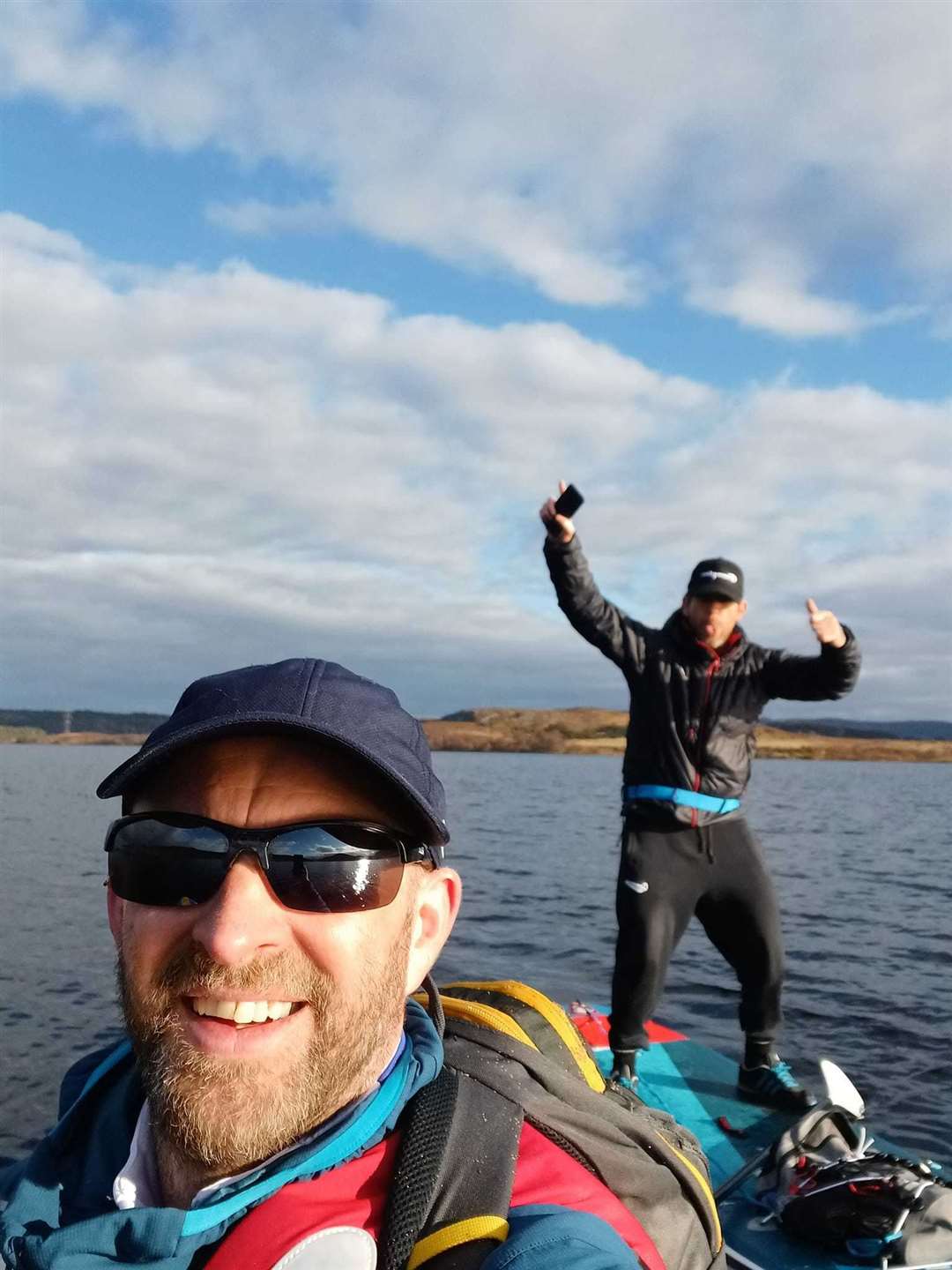 Paddle boarders Richie Cameron and Stephen Noble, here on Loch Duntelchaig, insist their were responsible for first 'Nessie sighting' of 2022