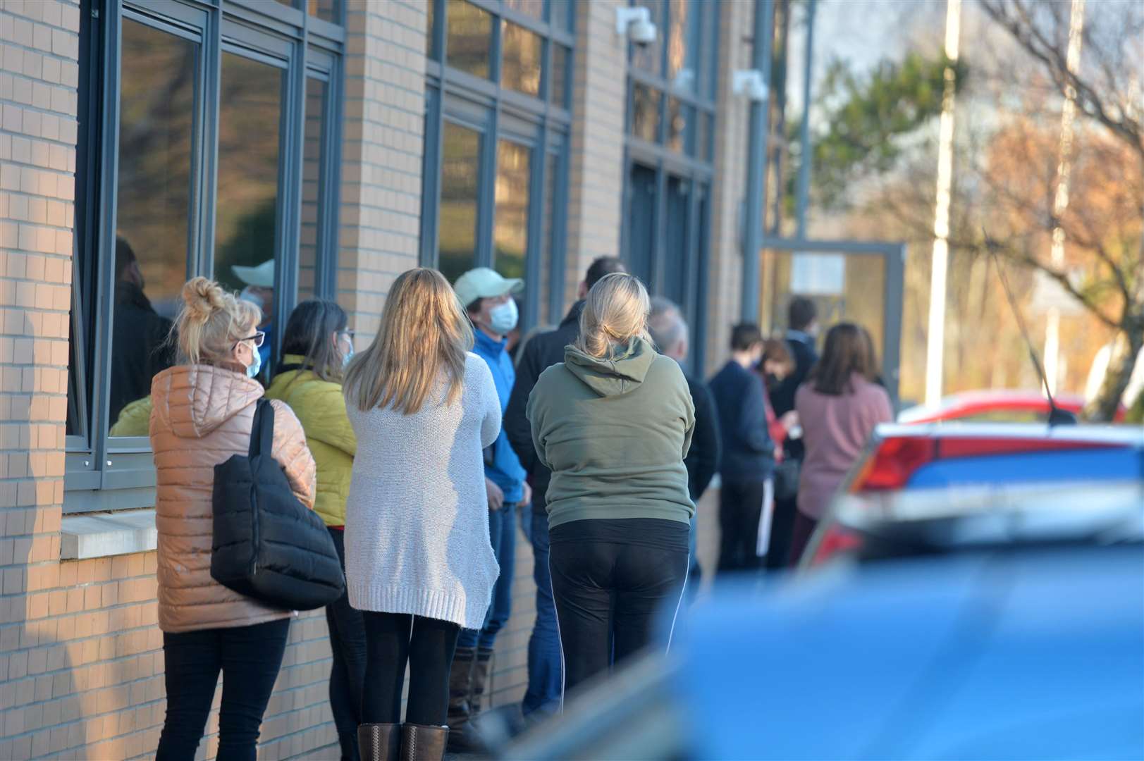 Vaccination booster queues, Inverness Vaccination Centre, Business Park..