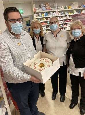 Dropping off a dream ring at Invergordon's Boots pharmacy.