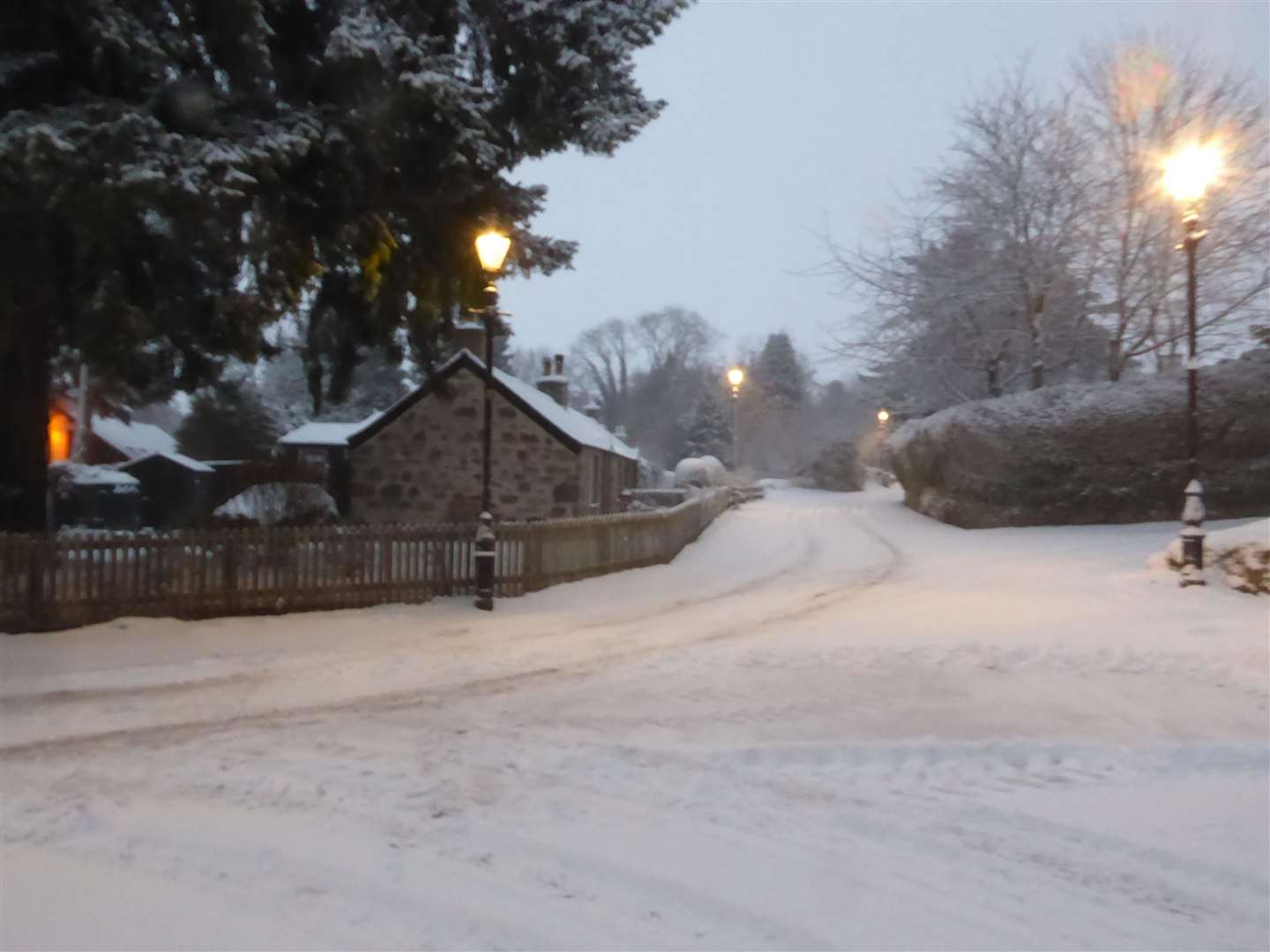 Early morning in Cawdor village by Jean Ford.