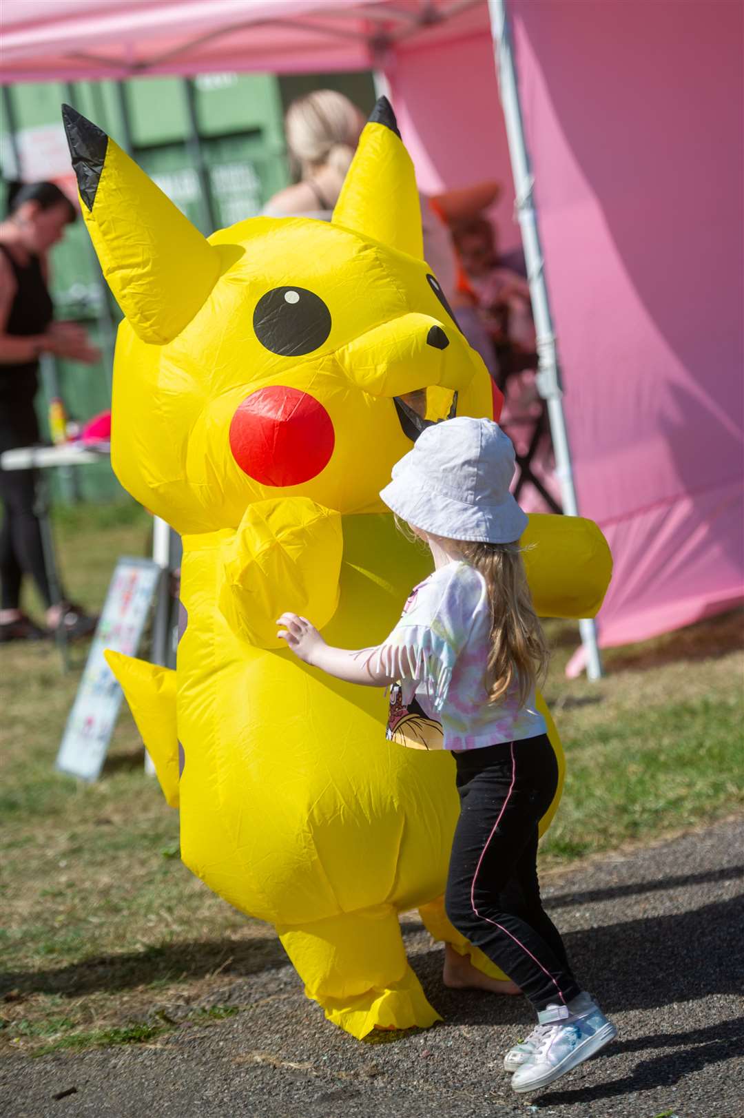 Dancing with Pikachu. Picture: Callum Mackay