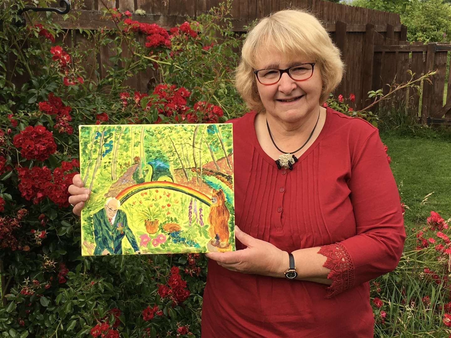 Julia Brook with her prizewinning painting.
