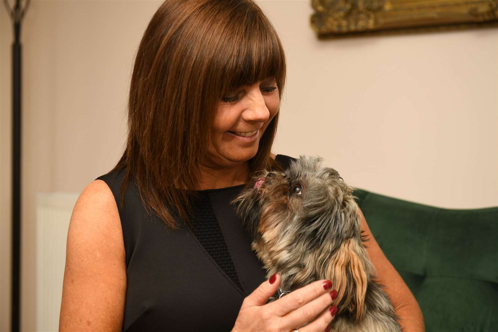 Clare Humphreys, Owner of Will to Win with her dog, Phoebe. Picture: James Mackenzie.
