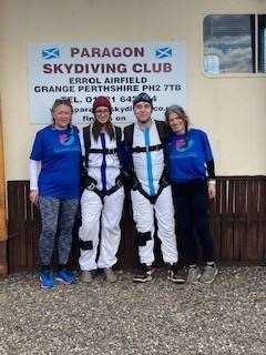 A group of the volunteers who did the skydive challenge for the Haven Appeal.
