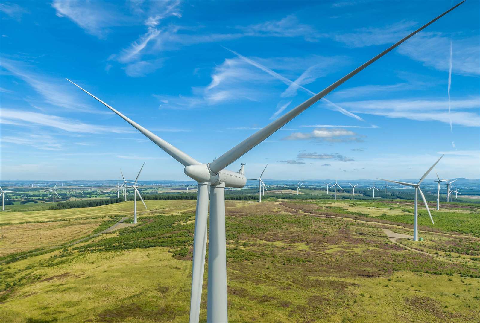 Whitlee Wind Farm is one of the facilities which will help produce green hydrogen for the German market.