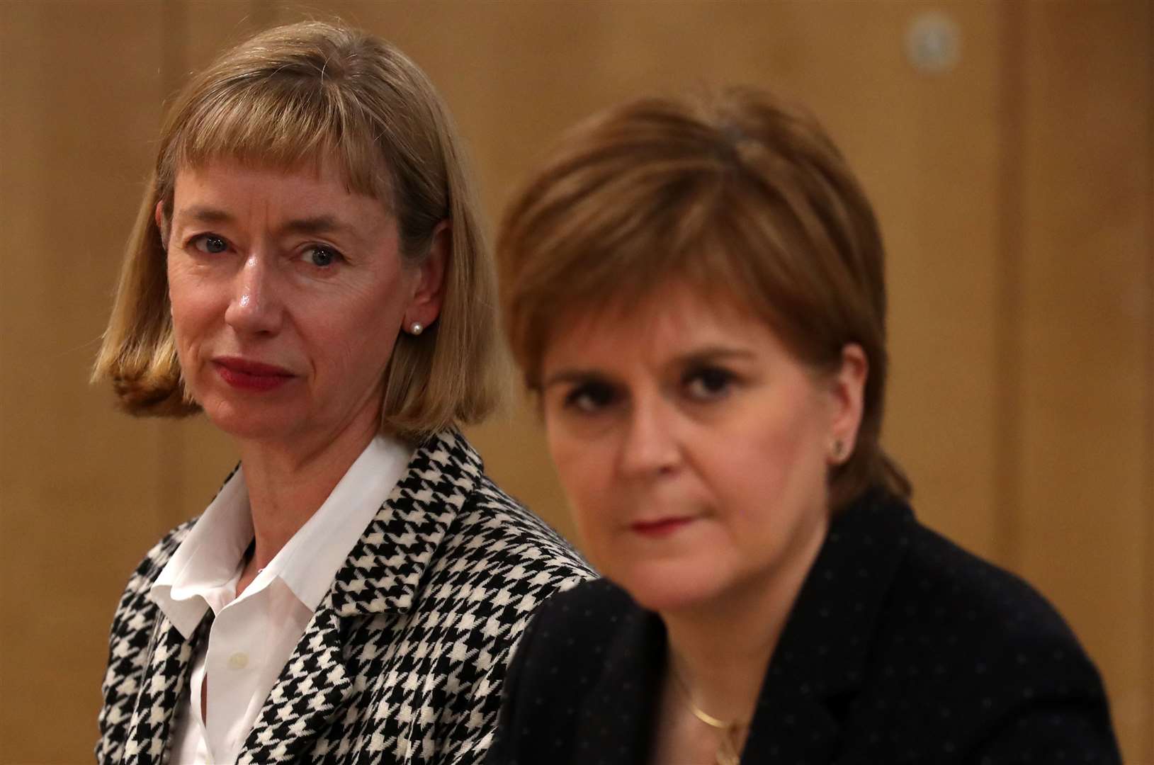 First Minister Nicola Sturgeon, right, and Permanent Secretary Leslie Evans (Andrew Milligan/PA)
