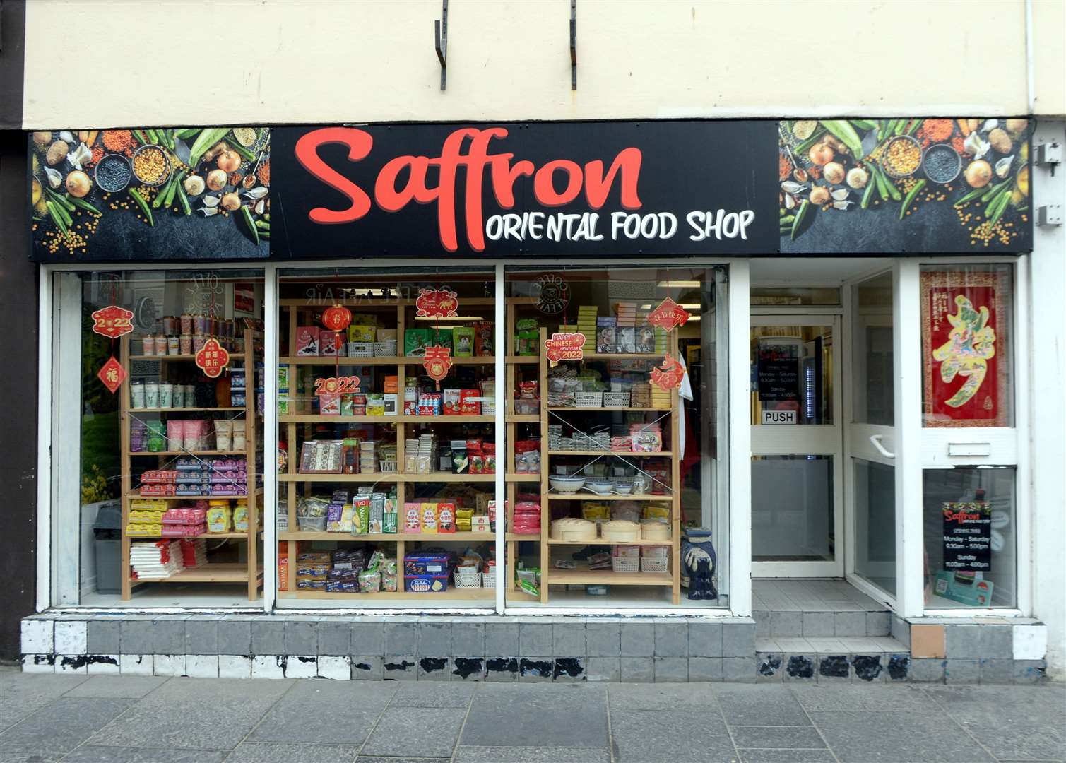 Saffron Oriental Food Shop in Church Street in Inverness.