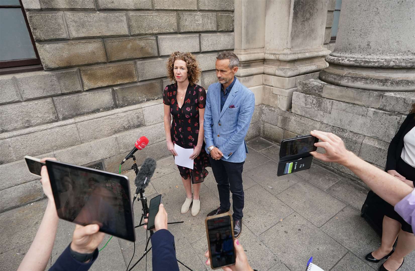 The Quoirins gave a statement after the hearing (Niall Carson/PA)