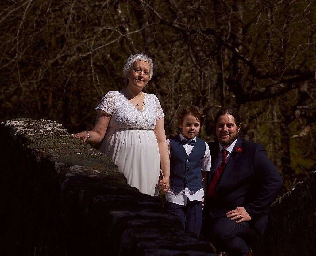 Melanie Finlay with her husband and young son.