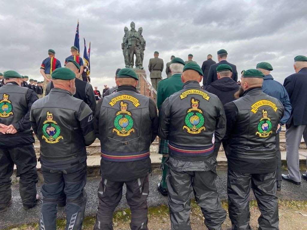Royal Marines veterans gather at the Commando Monument.