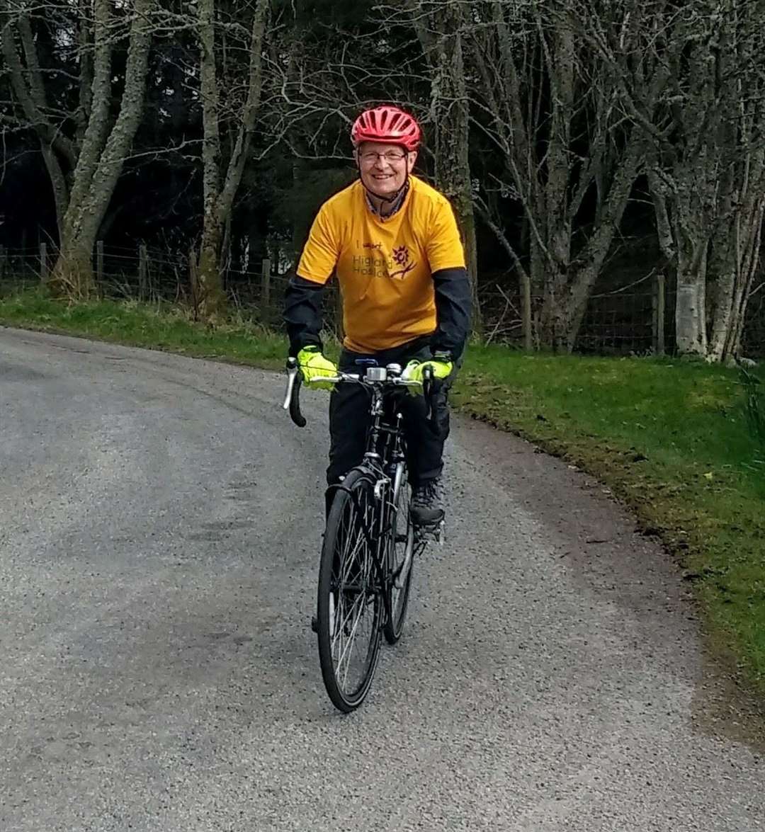 Richard Guest whose wife Jonie who died at Highland Hospice a year ago. He is tackling a 600 mile cycle ride this month in her memory.