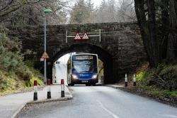Single deckers normally operate the route (pictured). The bridge was 2ft too low for Ralph's double-decker to clear.