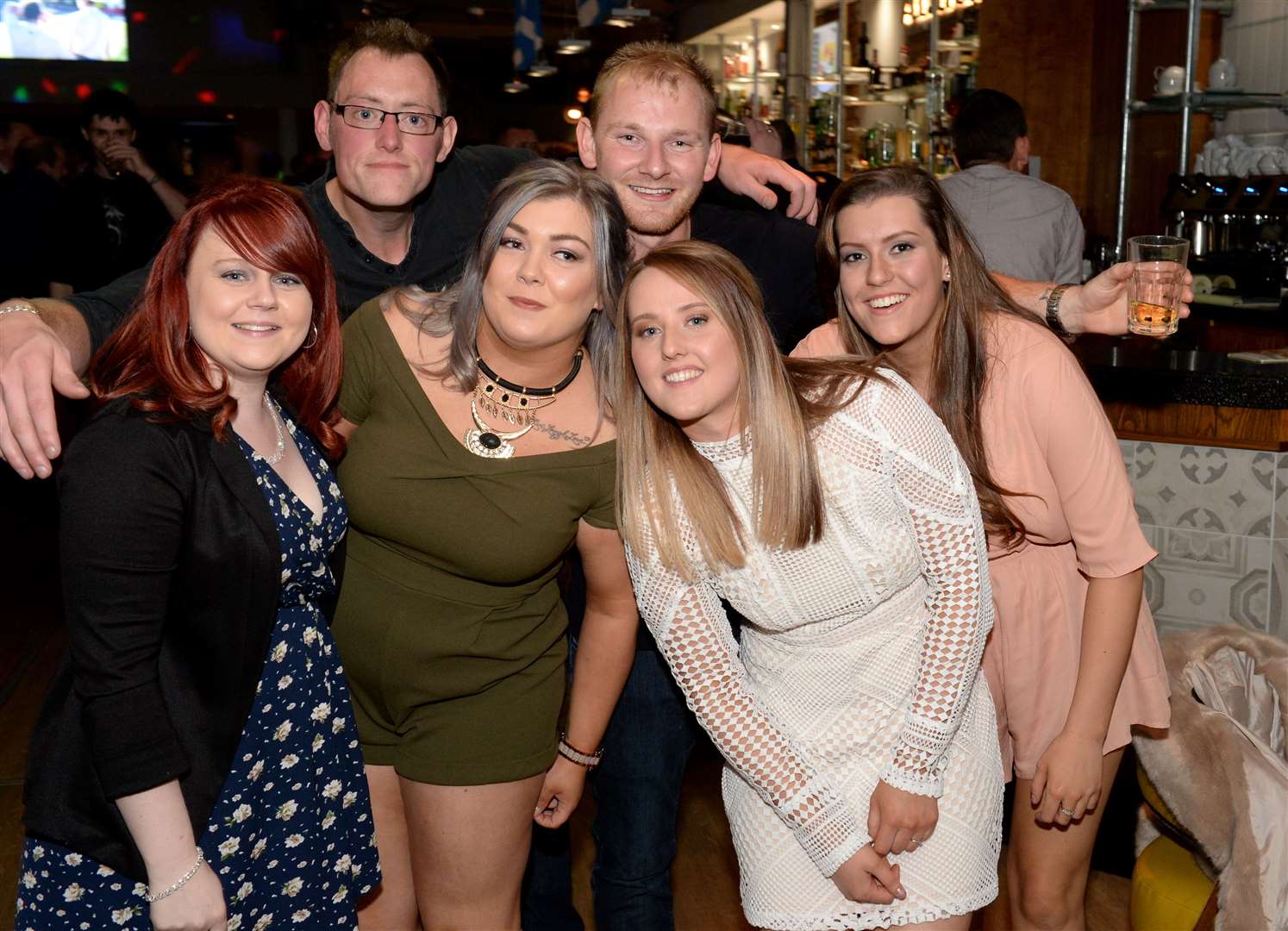 Cherrie Greggan (in white) with friends on her 24th birthday celebration. Picture: Gary Anthony.