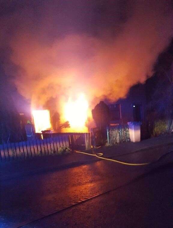 Shopkeeper Brian Duncan's photo of the St Valery Avenue blaze after emergency services arrived
