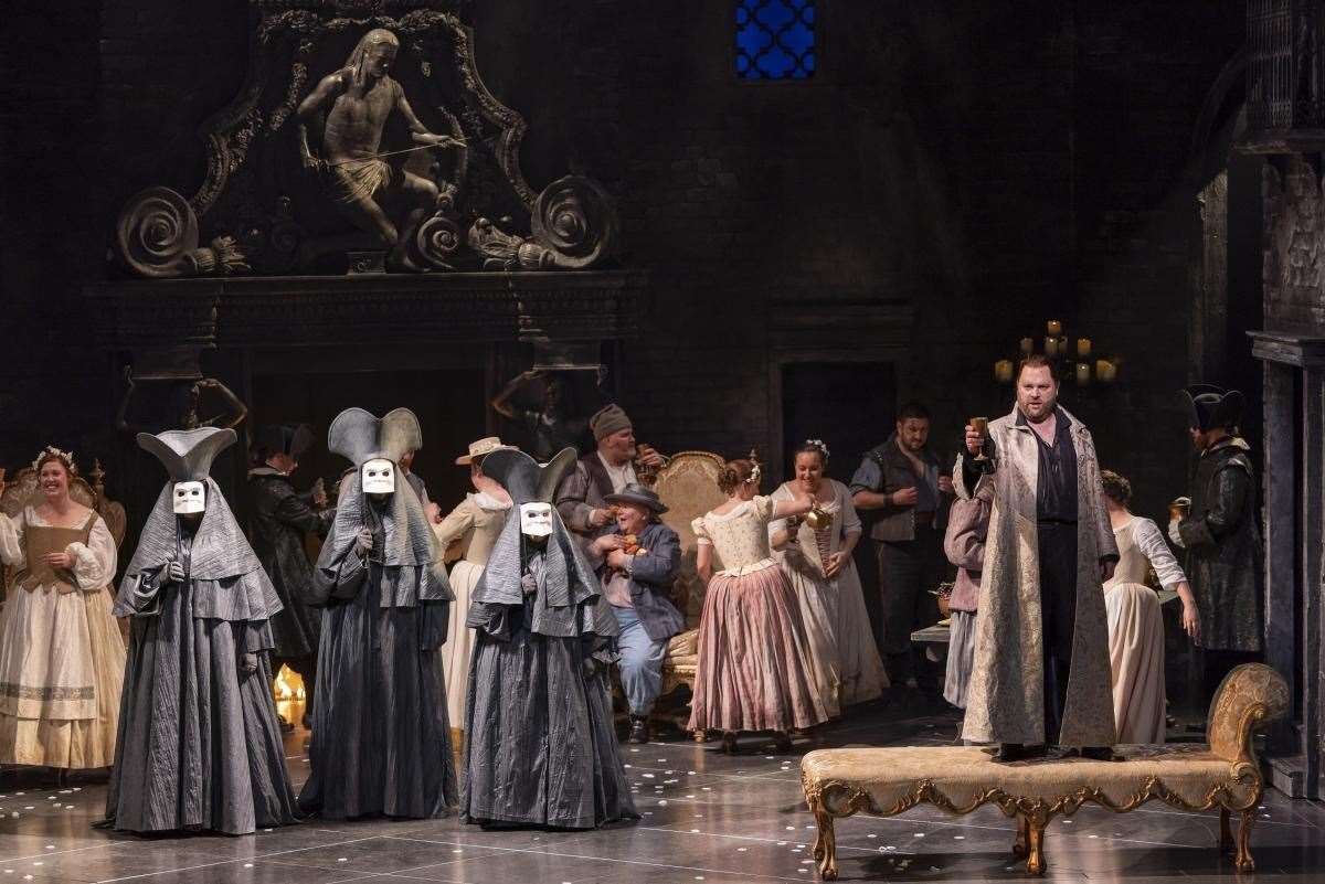 Don Giovanni with Roland Wood (far right on chaise longue) in the title role. Picture: Mihaela Bodlovic