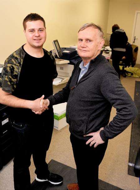 Richard Burkitt (right) with his newest employee Gary Tyronney, who will be helping to support people in need.