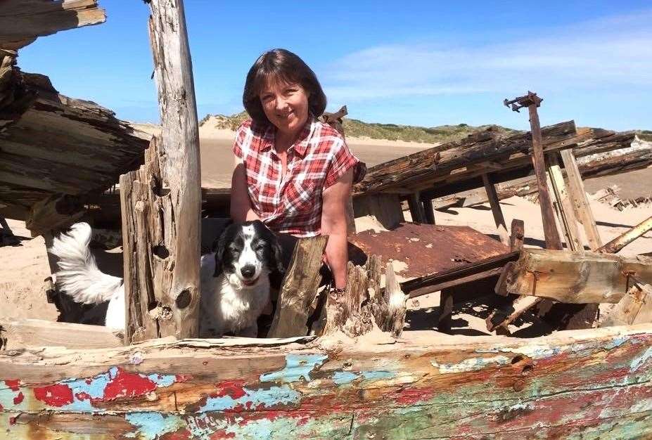 Linda Stewart with Daisy the dog. Linda moved to Caithness recently and enjoys daily walks on Dunnet beach close to where she lives at Barrock.
