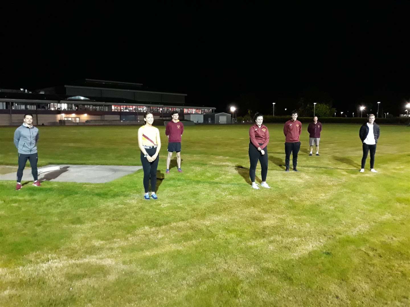 Members of Inverness Harriers attend a midnight ‘back on the track’ session.