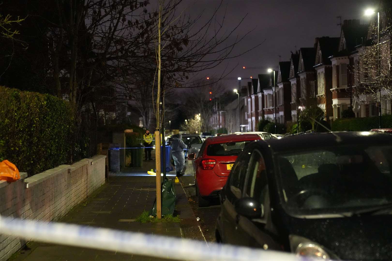 Police at the scene in Lessar Avenue near Clapham Common (James Weech/ PA)