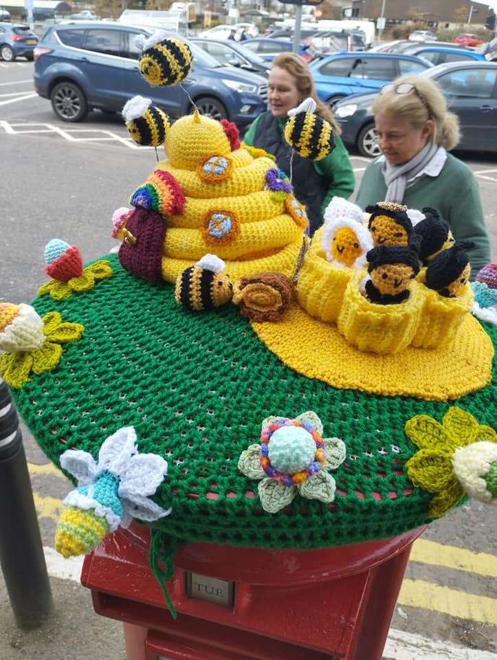 The postbox topper at Sainsbury's created by Carolie Mackay.