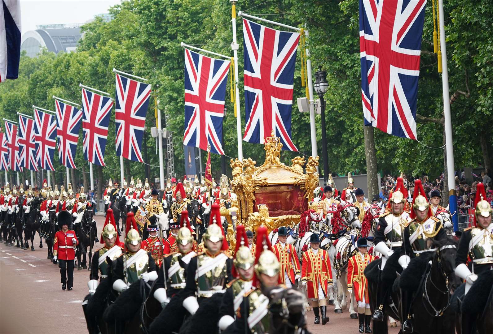Celebrations will feature a military spectacle on the streets of London (Yui Mok/PA)