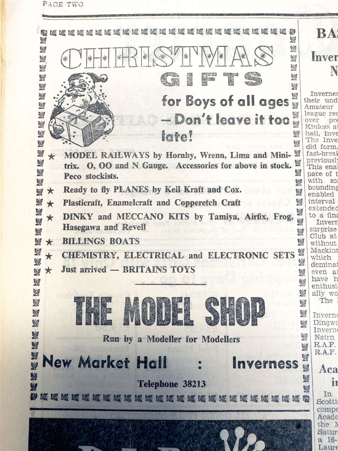 The Model Shop boasted gifts for boys of all ages.